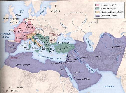 Peta kekuasan wilayah islam - kemenangan dan kekalahan di bulan rajab.